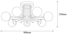 Candeeiro de Teto Daisy – Preto – Diâmetro 90 cm, Altura 35 cm