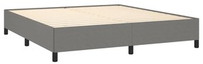 Cama com molas/colchão 160x200 cm tecido cinzento-escuro