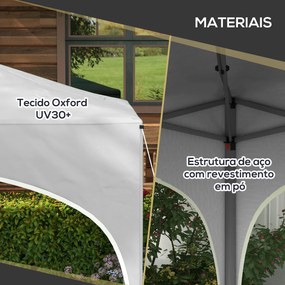 Outsunny Tenda Dobrável 3x3 m Tenda de Jardim com Altura Ajustável Bol