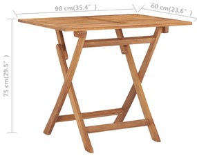 5 pcs conjunto jantar dobrável p/ exterior madeira teca maciça