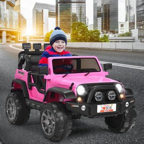Carro infantil VW Fusca com música e 2 modos de iluminação, incluindo controle remoto 2.4G rosa