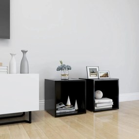 vidaXL Móveis de TV 2 pcs 37x35x37 cm derivados de madeira preto
