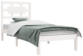 Estrutura de cama 100x200 cm pinho maciço branco