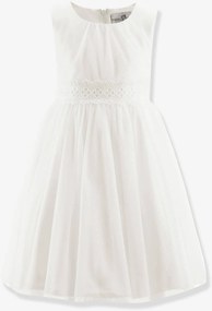 Vestido de tule com renda Happy Girls para menina cru