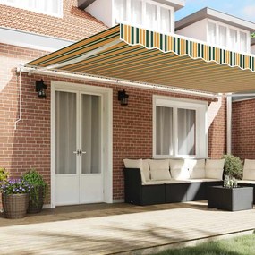 Toldo Retrátil Verde e amarelo 500 × 300 cm Verde e amarelo