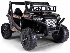 Jipe elétrico para crianças Tipo UTV 24V 2 Lugares em imitação de pele, comando à distância 2,4 GHz, 2 motores de 200 W, bateria de lítio, travão elét