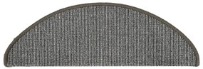 Tapete/carpete para degraus 15 pcs 65x21x4 cm cinzento