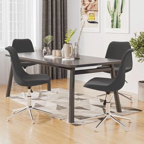 vidaXL Cadeiras de jantar giratórias 4 pcs tecido cinzento-escuro