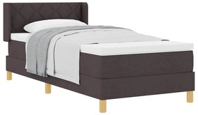 Cama Box Castanho escuro 100 x 200 cm Espuma e Estofamento