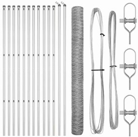Conjunto de cercas Conjunto de 2 Aço galvanizado 25 x 1,5 m