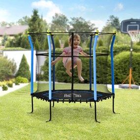 Trampolim para Crianças acima de 3 Anos Cama Elástica Infantil com Rede de Segurança e Estrutura de Aço para Interiores e Exteriores Carga 60kg