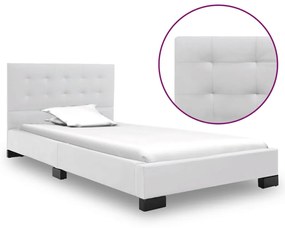 280633 vidaXL Estrutura de cama 120x200 cm couro artificial branco