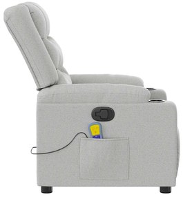 Cadeira de massagem reclinável tecido cinzento