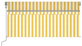 Toldo retrátil automático com estore 3,5x2,5 m amarelo e branco