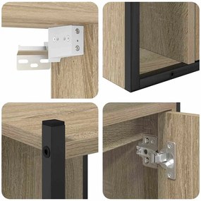 Conjunto de Móveis para Banheiro 4 pcs Carvalho sonoma