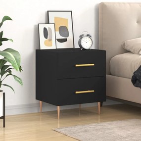 vidaXL Mesa de cabeceira 40x35x47,5 cm derivados de madeira preto