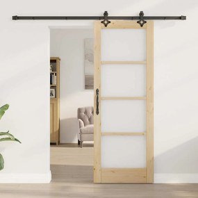 Porta Deslizante vidaXL com Conjunto de Hardware 73,5x198,5 cm Madeira
