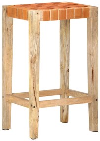 Bancos de bar 2 pcs couro genuíno 75 cm castanho