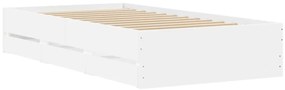 Estrutura de cama c/ gavetas 100x200cm derivados madeira branco