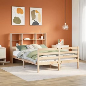 Cama com estante sem colchão 140x190 cm pinho maciço