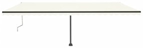 Toldo automático com LED e sensor de vento 600x350 cm creme