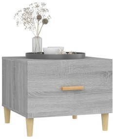 Mesas de centro 2 pcs 50x50x40 cm madeira proc. sonoma cinza