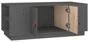 Mesa de centro 100x50x41 cm madeira de pinho maciça cinza