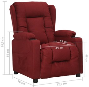 Poltrona reclinável tecido vermelho tinto