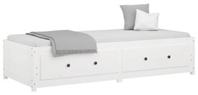 Sofá-cama 90 x 200 cm madeira de pinho maciça branco