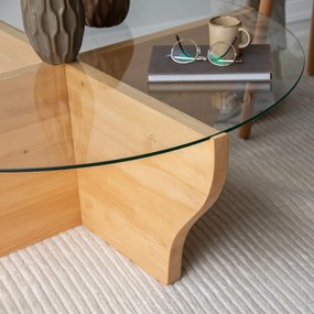 Mesa de Café Amphora - Cor Teak - 92x36x92 cm