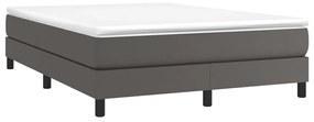Estrutura de cama 140x190 cm couro artificial cinzento