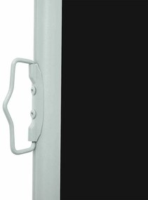 Toldo lateral retrátil para pátio 100x300 cm preto