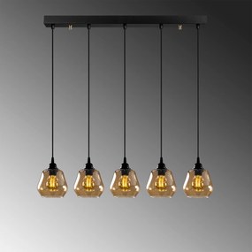 Candeeiro de Teto Chandelier Gold – Dourado e Preto – 85 x 15 cm