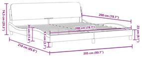 Estrutura de cama com cabeceira 200x200 cm tecido preto