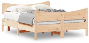 vidaXL Cama sem colchão 135x190 cm madeira de pinho maciça