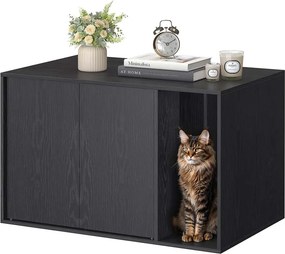 Armário para caixa de areia com portas push-to-open para gatos 80 x 50 x 50 cm preto