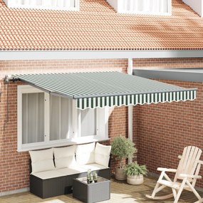 Toldo Retrátil Automático vidaXL Verde e Branco 350x250 cm