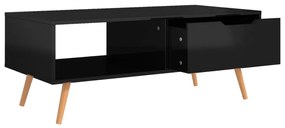 Mesa centro 100x49,5x43cm derivados de madeira preto brilhante