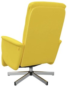 Cadeira reclinável com apoio de pés tecido amarelo-claro