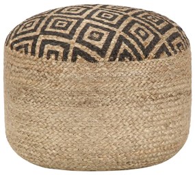 vidaXL Pufe artesanal 45x30 cm juta preto