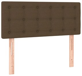 Cama boxspring com colchão 120x190 cm tecido castanho-escuro