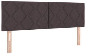 Cama Box Spring com Colchão Castanho Escuro 140x200 cm Tecido
