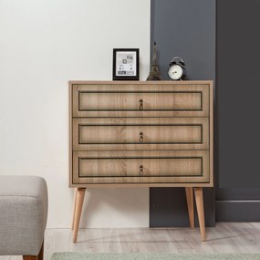 Cómoda Trio – Carvalho Sonoma – 80 cm x 90 cm x 40 cm