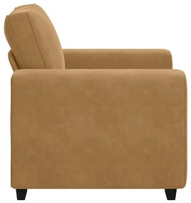 Poltrona 60 cm veludo castanho