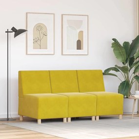 vidaXL Cadeiras de Sofá 3 pcs Amarelo 55 x 74 x 82 cm Veludo