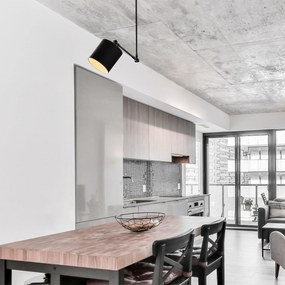 Candeeiro Chandelier Abajur – Preto – 52 x 52 cm