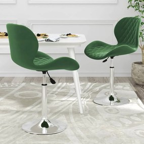 vidaXL Cadeiras de jantar giratorias 2 pcs veludo verde-escuro