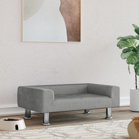 vidaXL Cama para cães 70x45x26,5 cm veludo cinzento-claro