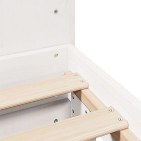Cama sem colchão 140x190 cm madeira de pinho maciça branco