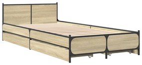 Estrutura de cama c/ gavetas derivados madeira carvalho sonoma